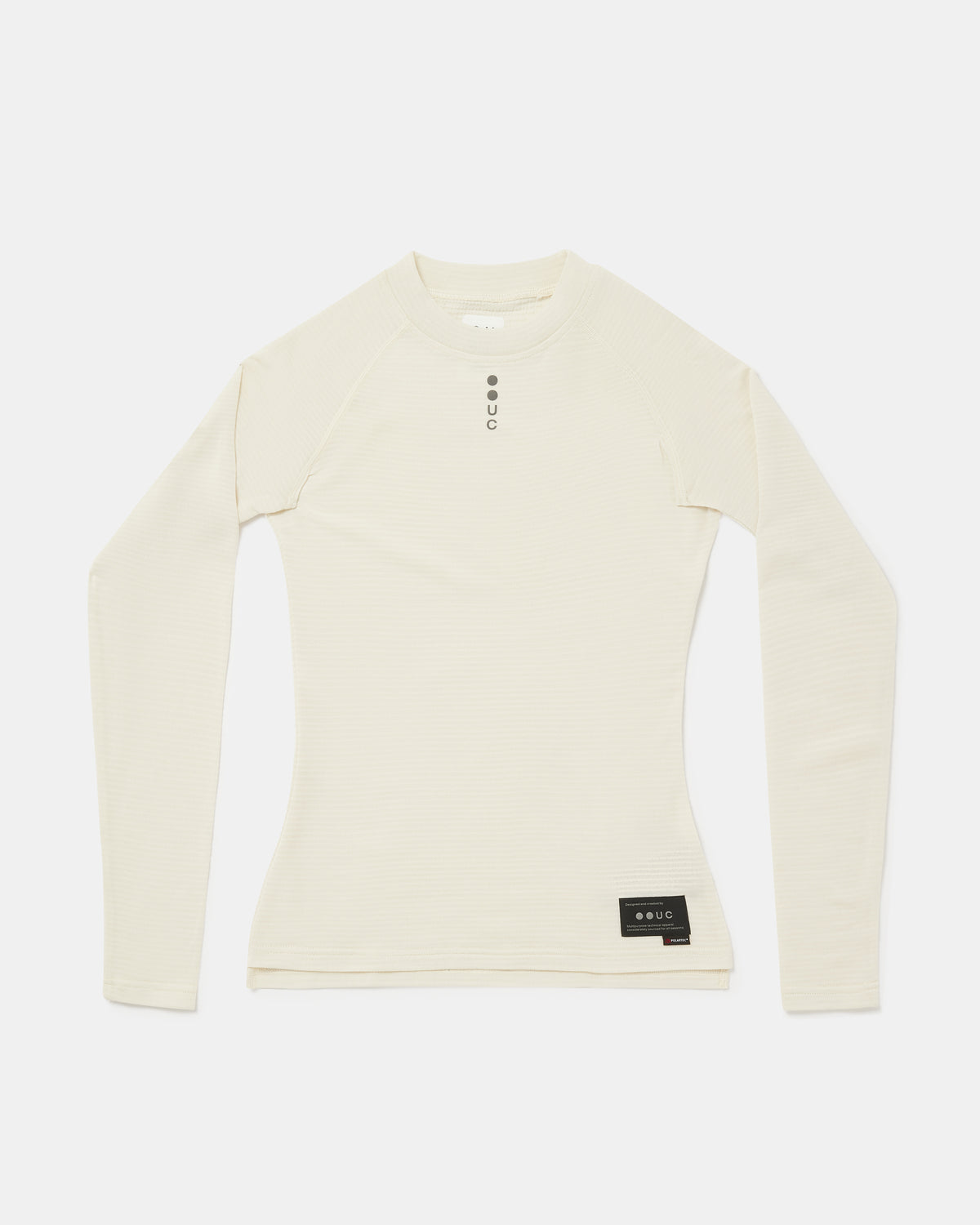 Flatlay of the Women's Thermal Base Layer in Off White, front view.