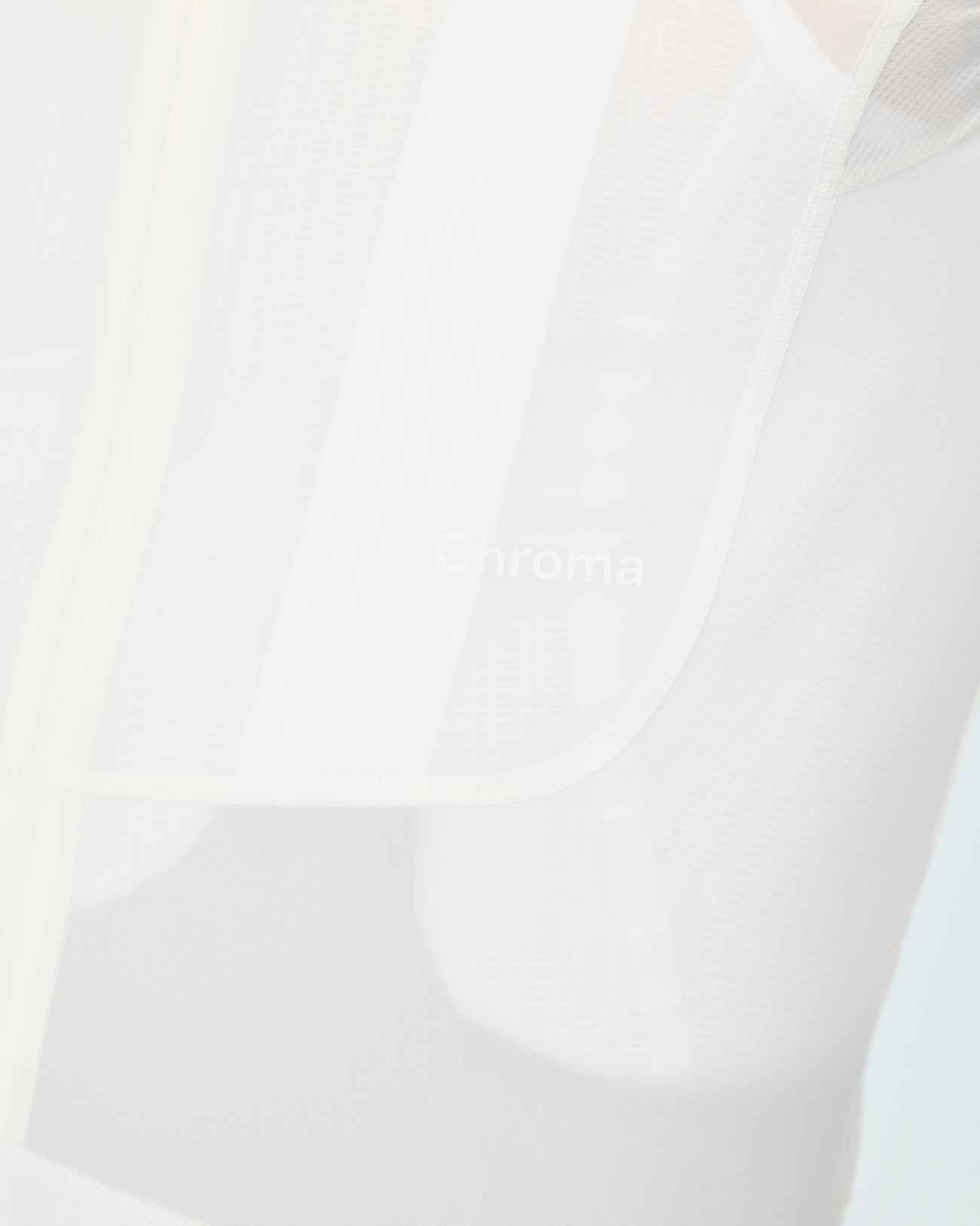 Rear pocket detail on the Men's Chroma Short Sleeve Jersey in Off White, with bonded edge binding and tonal Chroma logo.