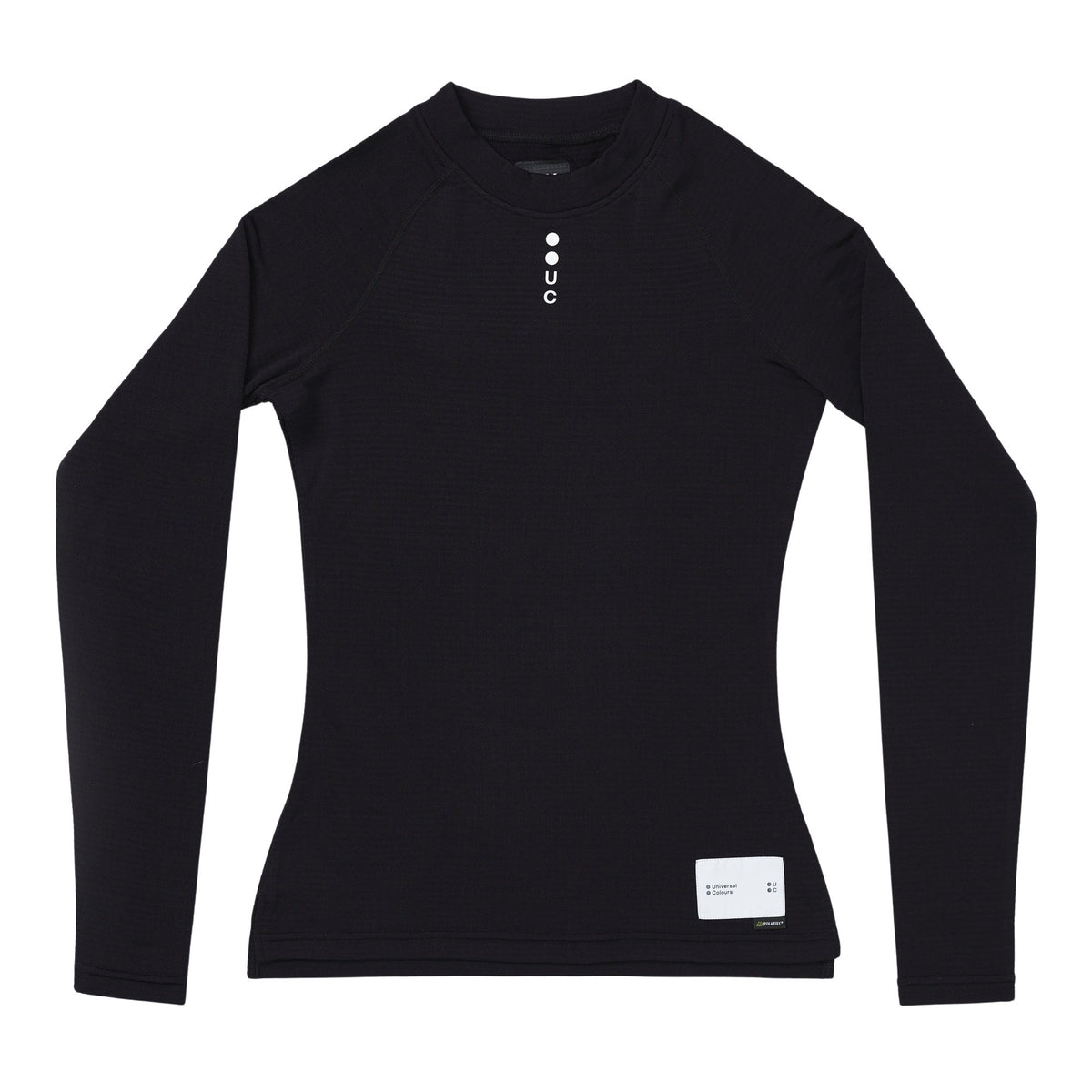 Flatlay of the Women's Thermal Base Layer in Black, front view.