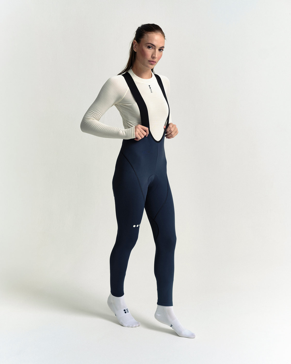 Model wearing the Women's Thermal Base Layer in Off White.