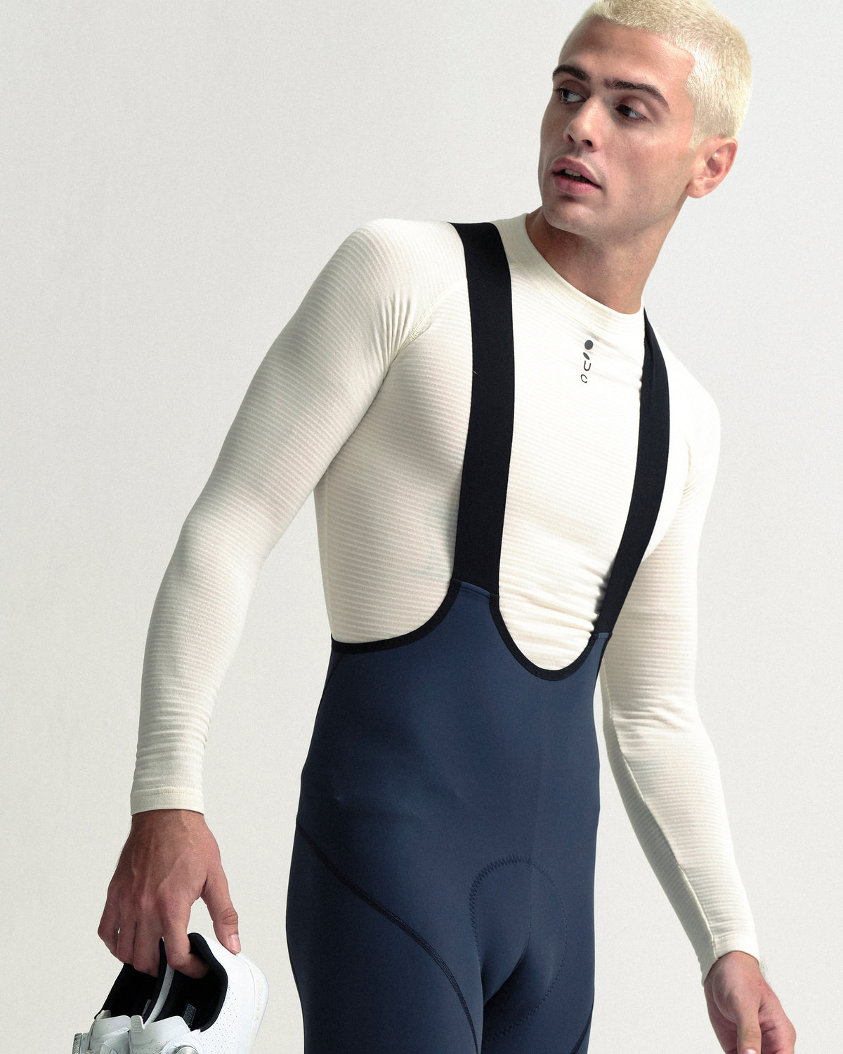 Model wearing the Men's Thermal Base Layer in Off White.