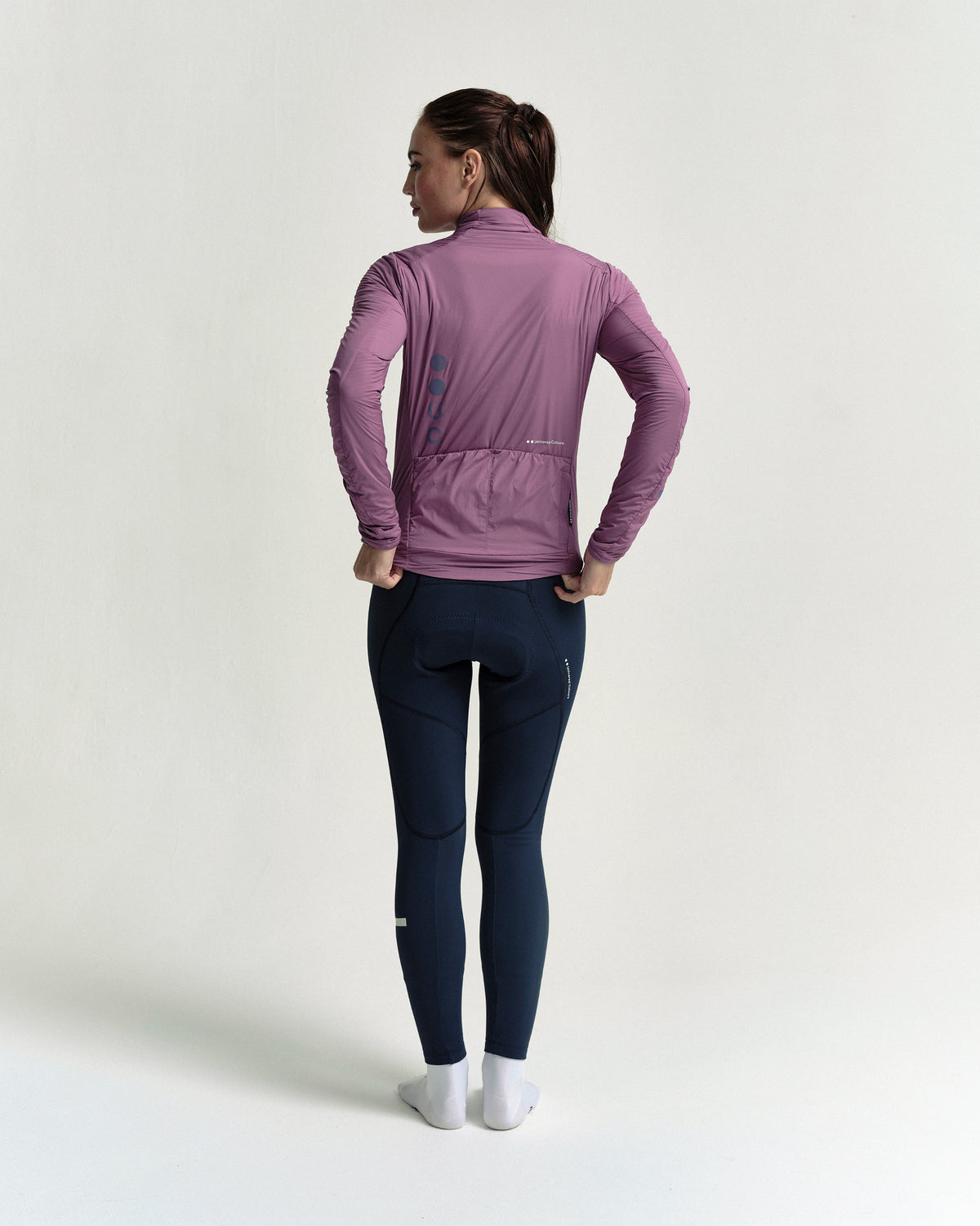 Model wearing the Women's Mono Insulated Jacket in Dusty Rose.