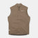 Flatlay of the Men's Chroma Insulated Gilet in Walnut Brown: high collar, two-way zip and UC chest logo.
