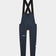 Women's Mono Cargo Bib Tight in Eclipse Navy, flatlay front view: crossover straps and twin stretch thigh cargo pockets.