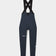 Flatlay of the Women's Mono Bib Tight in Eclipse Navy: crossed shoulder straps, integrated chamois and UC logo on the thigh.