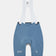 Flatlay of the Women's Chroma Bib Shorts in Slate Blue: ribbed bib straps, Universal Colours hip print and leg logos.
