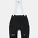 Flatlay of the Women's Chroma Cargo Bib Shorts in Black: ribbed bib straps, a pocket on each thigh and Universal Colours leg logos.