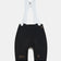 Flatlay of the Women's Chroma Bib Shorts in Black/Bronze: ribbed bib straps, Universal Colours hip print and leg logos.
