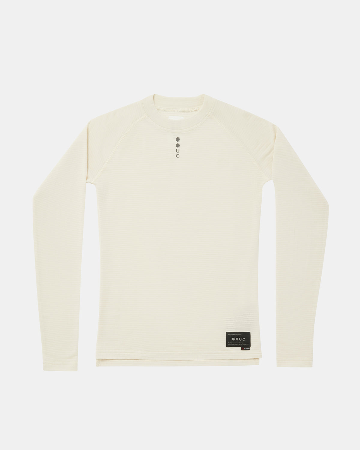Flatlay of the Men's Thermal Base Layer in Off White, front view.