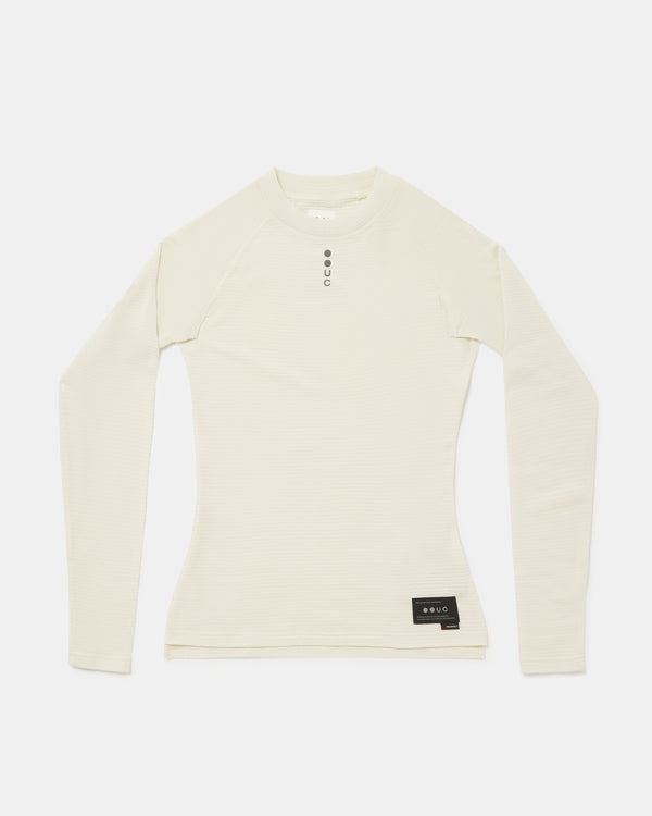 Flatlay of the Women's Thermal Base Layer in Off White, front view.
