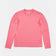 Flatlay of the Long Sleeve Tech Tee in Washed Pink, front view, with tonal UC sleeve dots and Universal Colours hem wordmark.