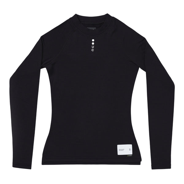Flatlay of the Women's Thermal Base Layer in Black, front view.