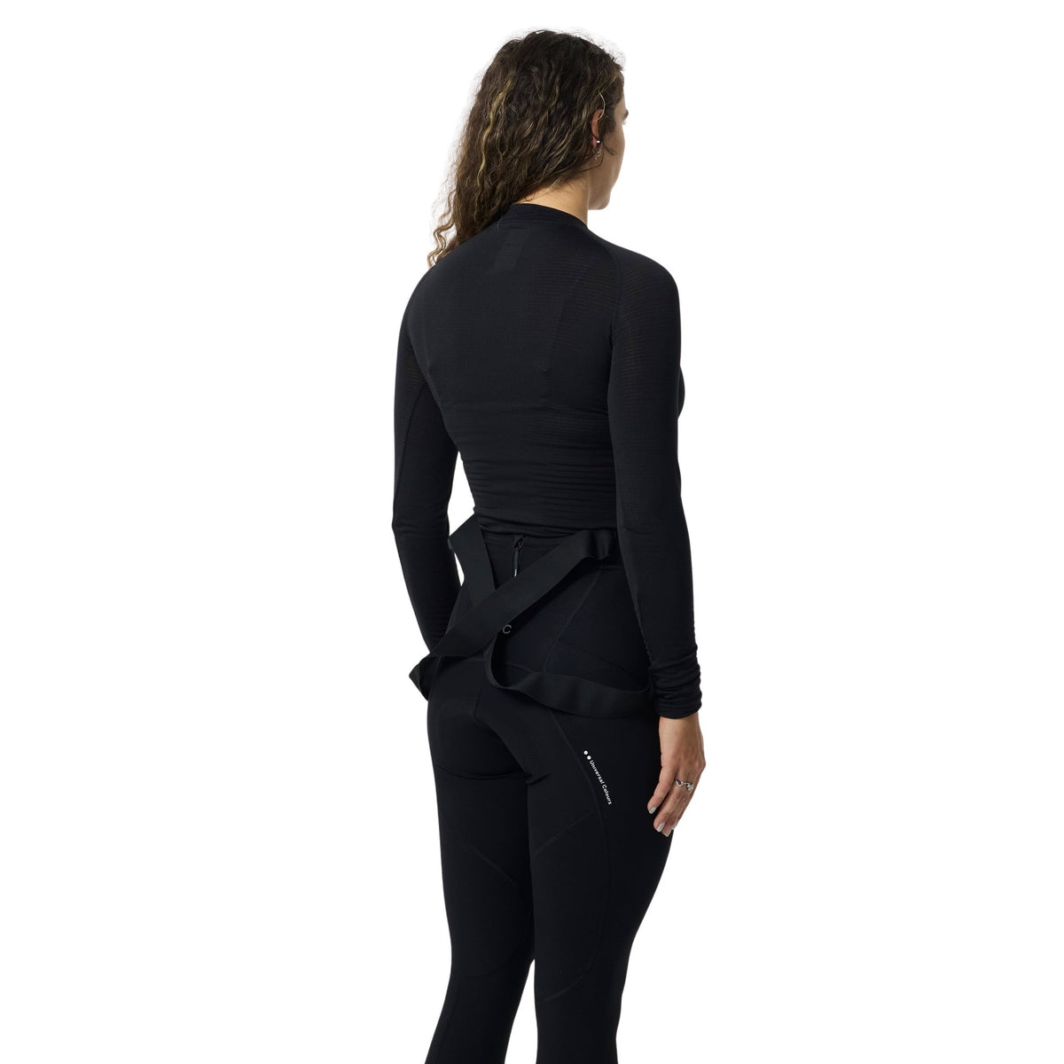 Model wearing the Women's Thermal Base Layer in Black, back view.
